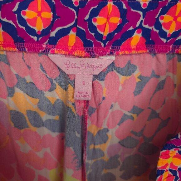 Lilly Pulitzer Lisbeth Wide Leg Crop Pants in Multi Summer Sunset Small - Picture 10 of 11